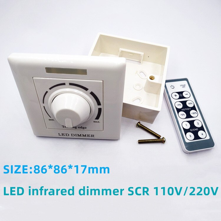 86 type switch infrared remote control rear edge dimming 200w 400w 600w 800w LED SCR dimmer